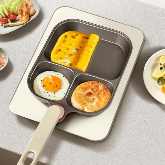 3-In-1 Breakfast Pan Non-Stick Cooking Pan Large Capacity Omelette Skillet Pancake