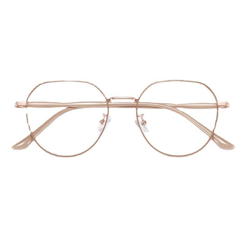 Gold Silk Myopia Glasses Women'S Anti-Blue Light Large Frame Flat Light Degree Ultra-Light Korean Version Tide Plain Artifact Eye Frame Frame Frame