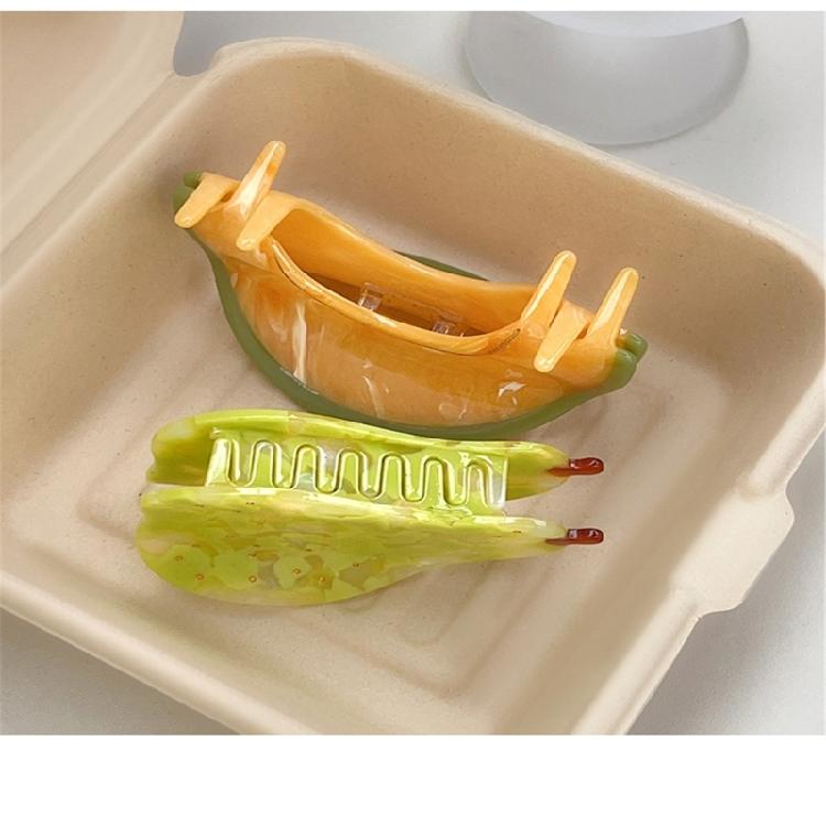 Ponytail Claw Hair Clip Barrettes Clamp Fruit Theme Hair Adornment Hair Ornaments Fun Hairpin for Girls Casual Wear
