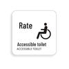 Acryl Toilettenschild: Herren- & Damentoilette, Wasser sparen, Rutschiger Boden, Hotel