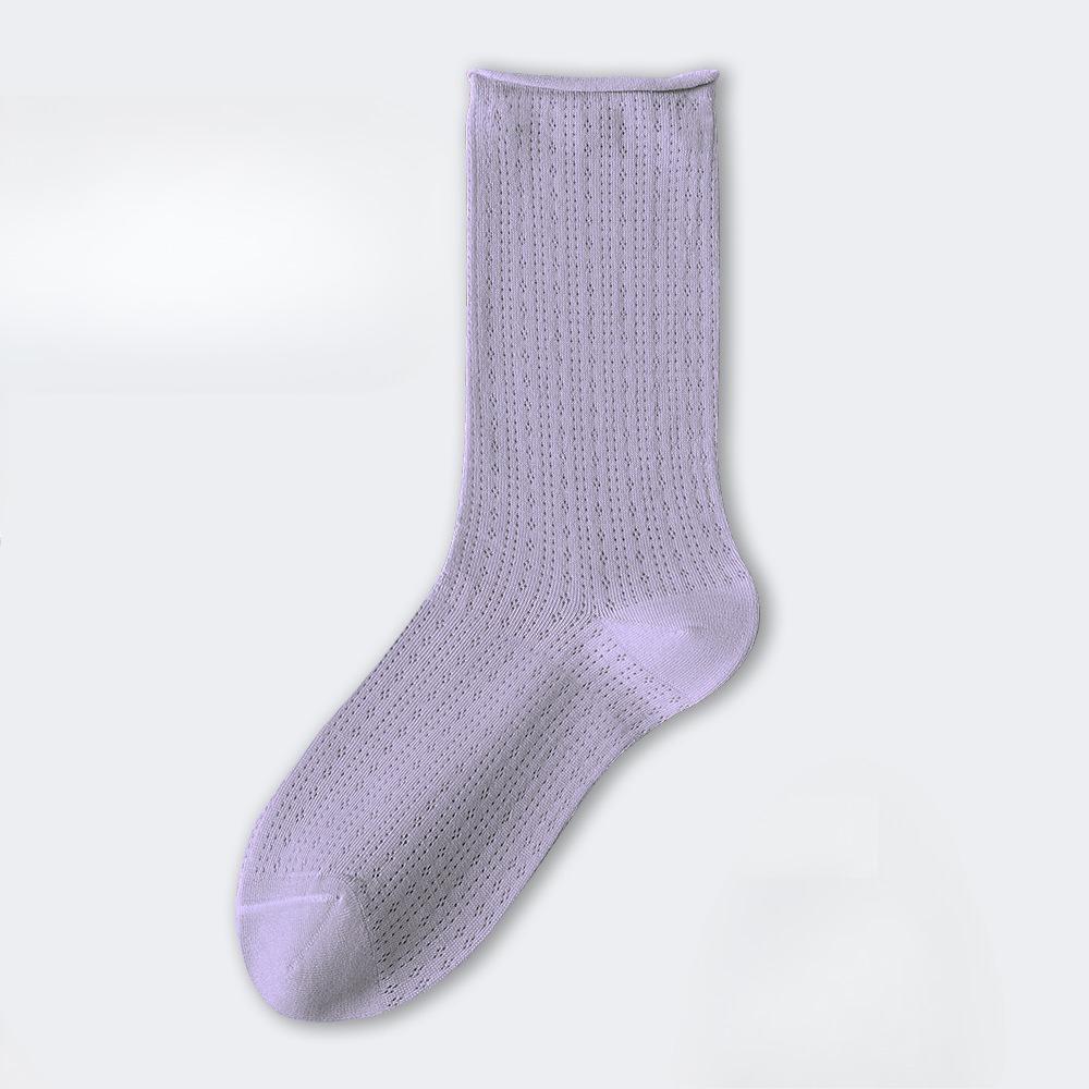 

Женские летние тонкие прохладные антибактериальные бесшовные носки-гольфы «Луна в тубе» 1 pair светло-фиолетовый