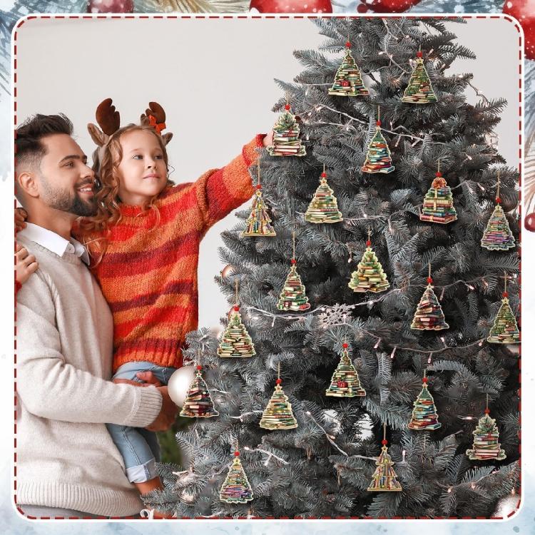 Natural Wood Christmas Hanging Decorations Vintage Inspires Carved Designs Pendant For Indoor Fireplaces Tree
