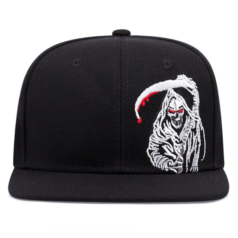 New Men's Fashion DEATH SCYTHE Hip Hop Hat Outdoor Sports Duck Tongue Hat Embroidered  Women's Baseball Sun Hat