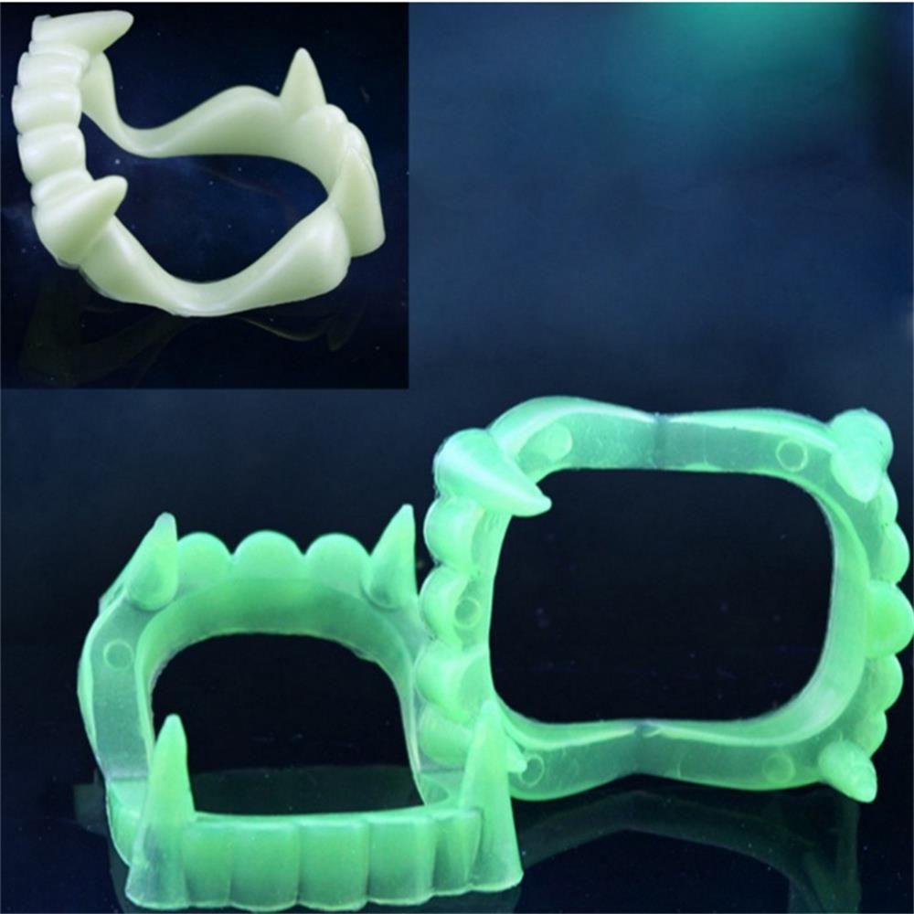 Glow In the Dark Party Supplies Costume Halloween Plastic Party Decoration Fake Vampire Teeth