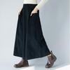 2025 Autumn/Winter Women's Corduroy Elastic Waist Wide-Leg Pants Skirt