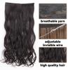 MERISIHAIR Long Wavy No Clip Hair Extensions Natural Black Brown Invisible Adjustable Synthetic Fiber Hairpiece for Women