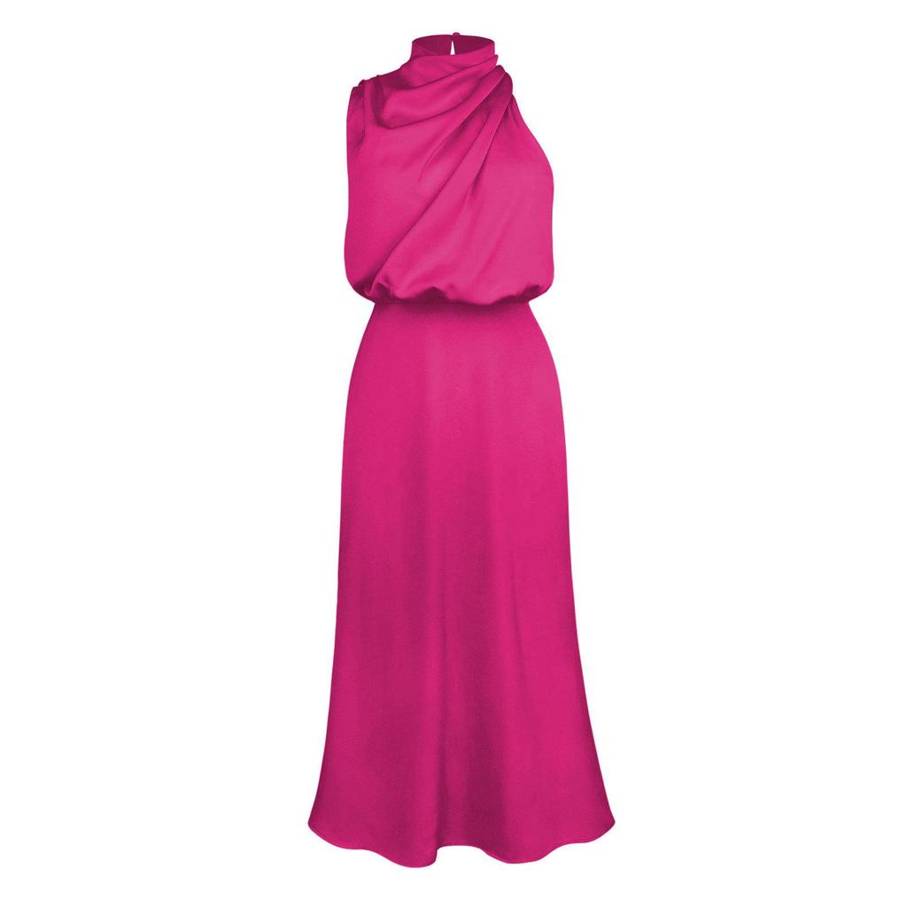 Elegant Satin Sleeveless Dress: High-End Spring/Summer Collection