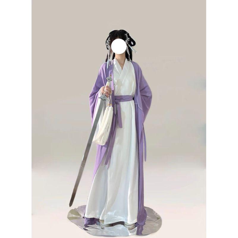 Chinese Wei And Jin Style Hanfu Daily Improved Cross-collar Suit