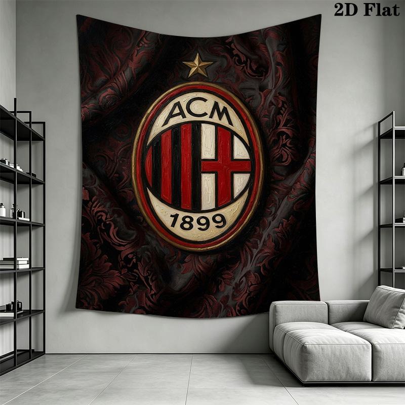 Ac Milan Crest Emblem Threepiece Set 1 Duvet Cover 2 Pillowcase Without Core Soft And Comfortable Christmas Birthday Gift