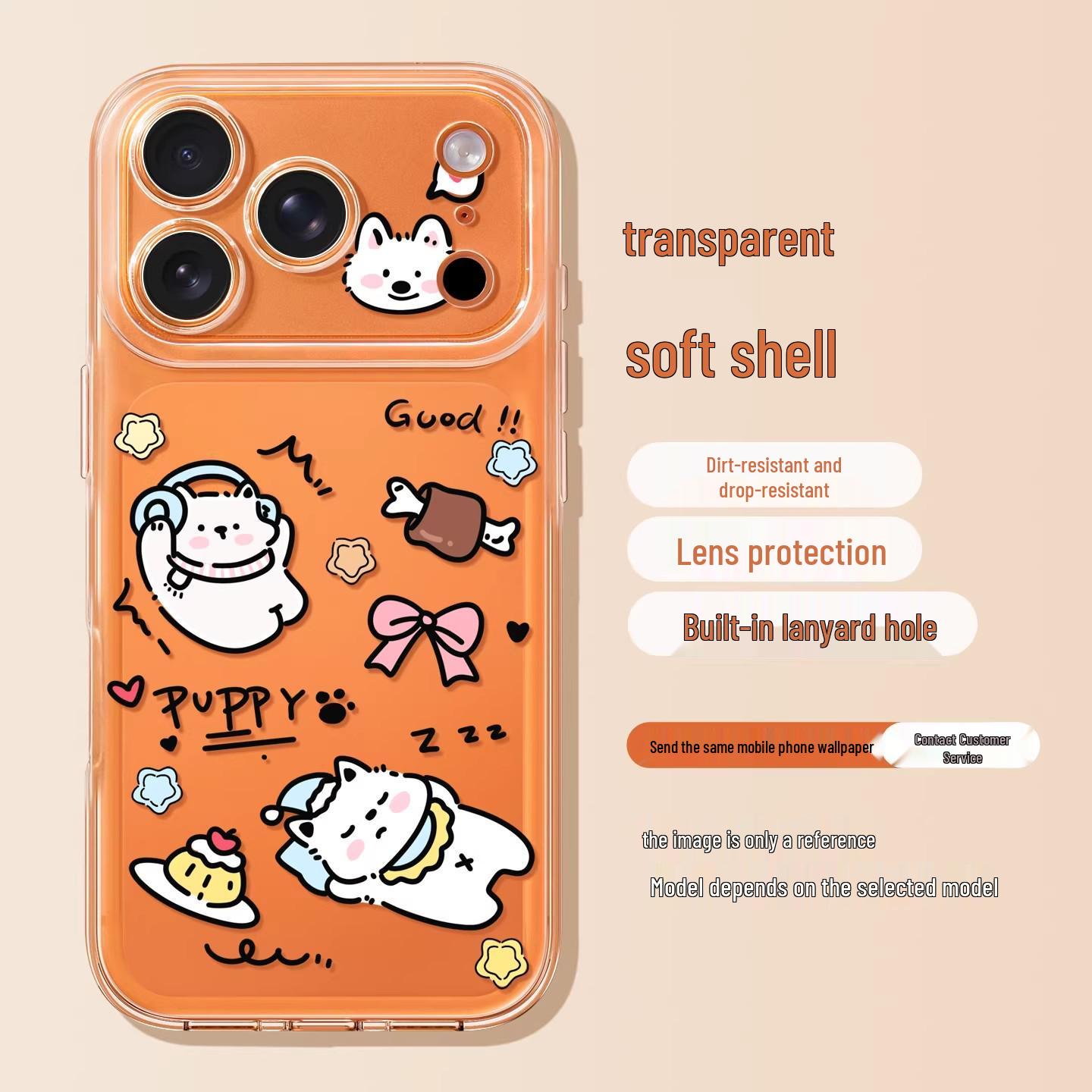 

Cute Transparent Sweet Donut Cat iPhone Case with Lanyard, Compatible with iPhone 13-17, Soft Protective Cover iPhone 17 Pro Max