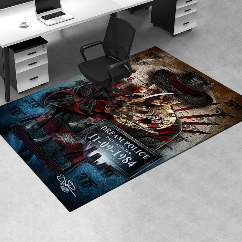 

Freddy Krueger Dream Police Mugshot Poster Print Office Mat Home Decor Office Desk Chair Rugs Chair Carpet for office Chair Mat Gift For Hal 60cm by 90cm