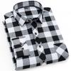New Fashion Men's Plaid Shirts Long Sleeve Cotton Soft Regular-fit Single Pocket Comfortable Casual Flannel Shirts Male Clothing