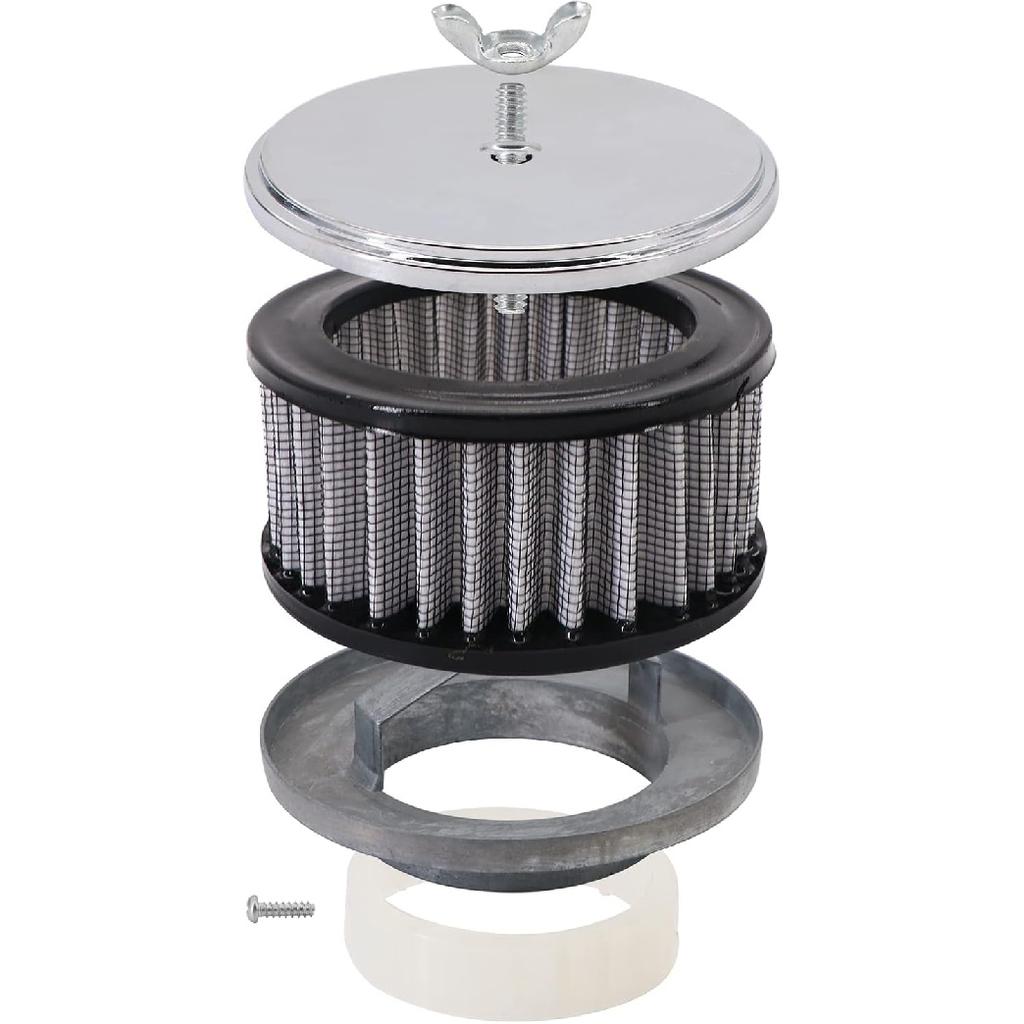 KIPA Chrome Air Cleaner Filter 4" X 2" Assembly Fits For Carburetor With 2 5/8" Or 2 5/16" Neck Diameter Washable 7151 4354 1489 6475 4790