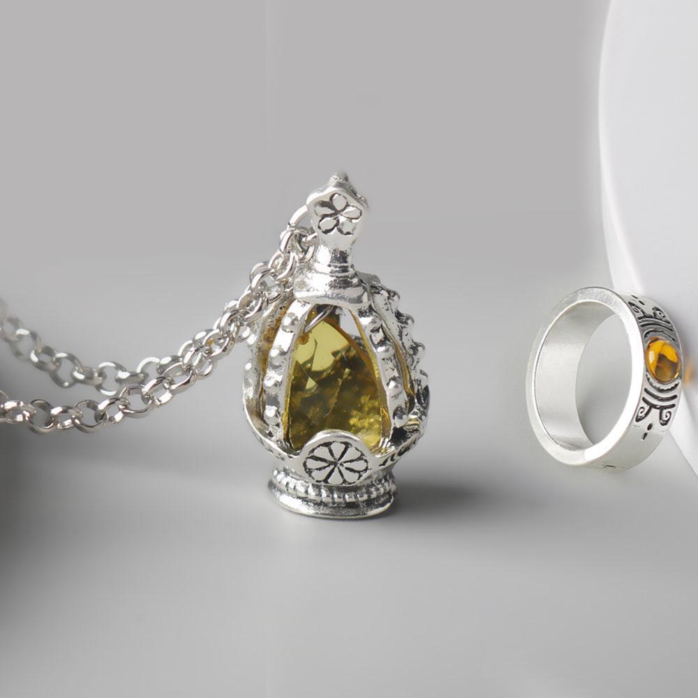 Magical Girl Madoka Magica Soul Gem Necklace & Ring Set COS Accessories