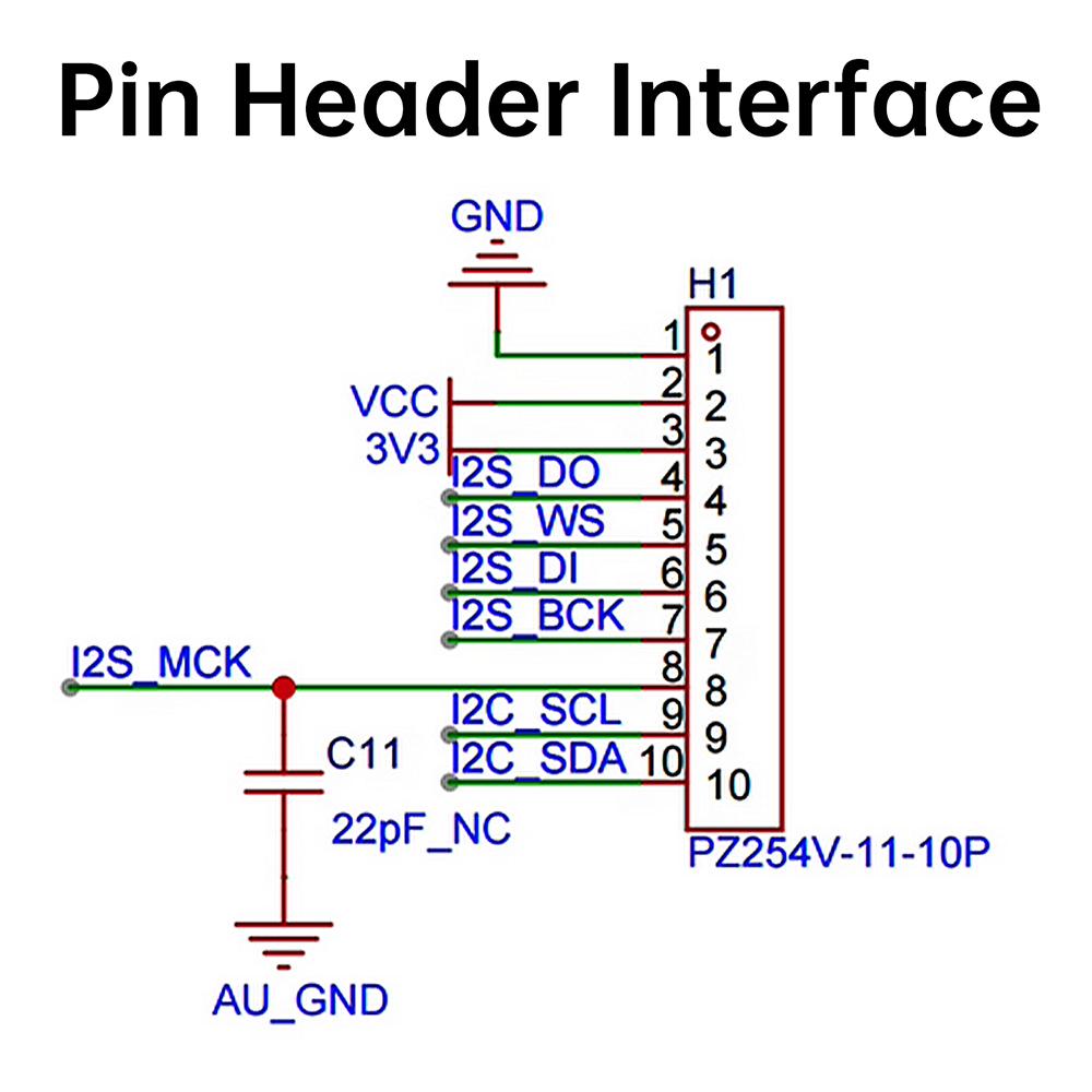3.3V 5V Audio Recording Playback Module ES8311+NS4150B 3W Amp Dual Chip 10Pin 2.54mm Pitch Support I2C I2S for ESP32-C3 ESP32-S3