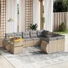 VidaXL Garden Lounge Set with Cushions 10 Pcs, Patio Sofas, Patio Furniture Set, Outdoor Furniture, Beige 3272361