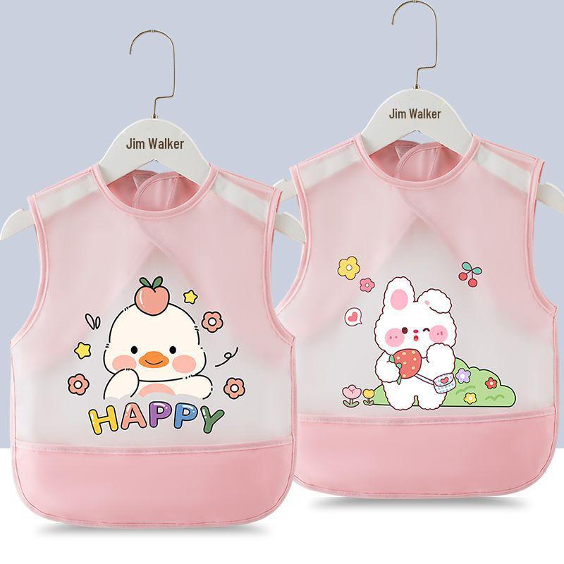 Waterproof Unisex Baby Bib: Anti-Stain Sleeveless Smock for Kids, Reversible Protective Wear.