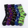 Brand New Men's Socks Colorful Combed Cotton Crew Socks Jacquard Striped Knee High Socks for Funny Men Business Casual Dress