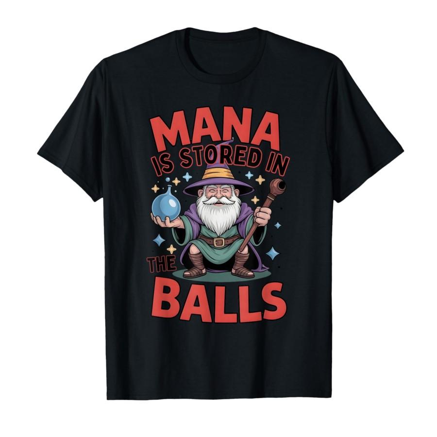 

Mana is Stored in The Balls RPG Humor Fantasy Sorcerer T-shirt For Men Women 100% Cotton T Shirts Short Sleeve Tops 0206-1 - ... 5XL різнокольоровий