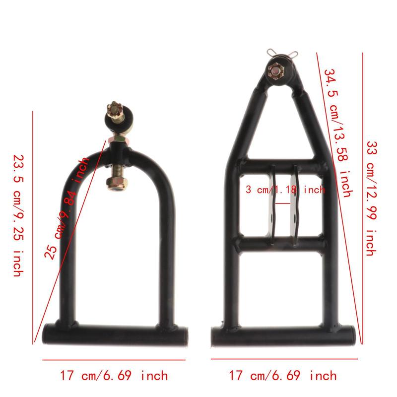 Front Suspension Swing Arms Heavy Duty Metal Steering Kit Go Kart Complete Parts for DIY ATV Quad Bike