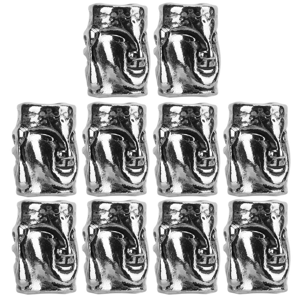 10pcs Metal Paracord Knife Lanyard Beads 6mm Hole for Bracelet Making Double Sided Type