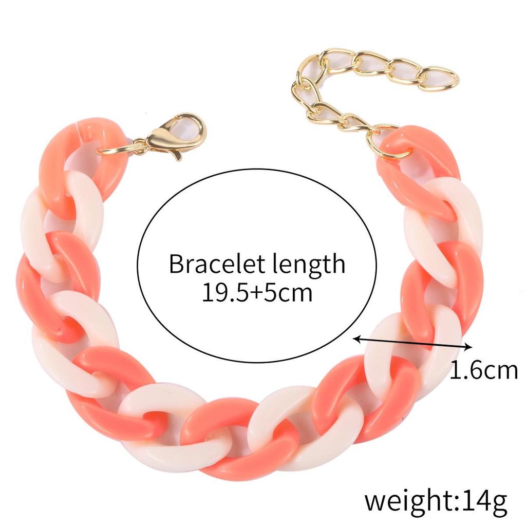 Bohemian Pink Heart Letter & Colorful Bead Bracelet Set