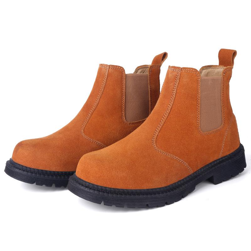 Welding Middle Help Anti-smashing and Anti-piercing Labor Insurance Shoes Anti-welding Wear-resistant Suede Leather Safety Shoes