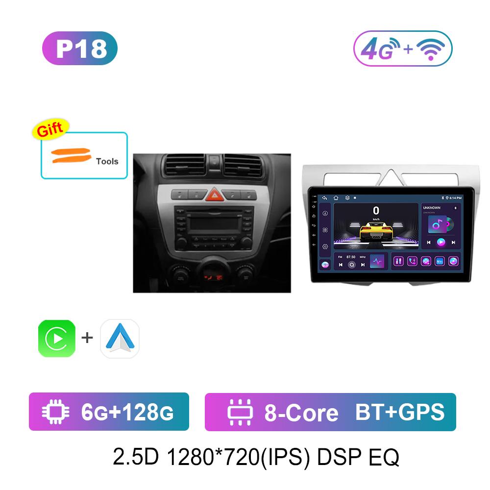 Video Multimedia Player Android Auto 4G Carplay WiFi 9 '' for Kia Morning Picanto 2007 - 2011 WiFi QLED IPS Screen 4G Bluetooth