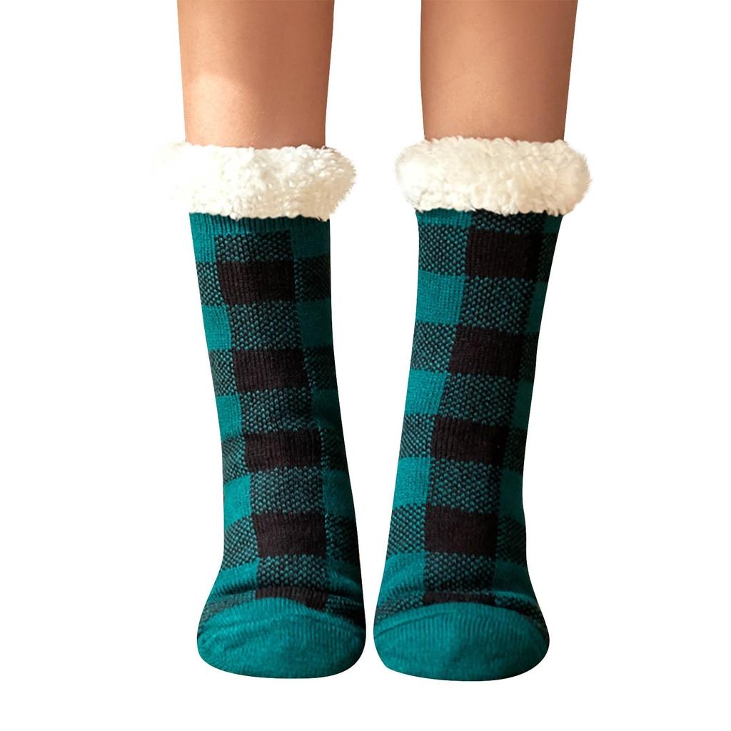 Damen Bodensocken, Winter Fleece-gefütterte Lammwollsocken, Schlaf-Haussocken, Schneesocken, Postpartale Socken, Teppichsocken