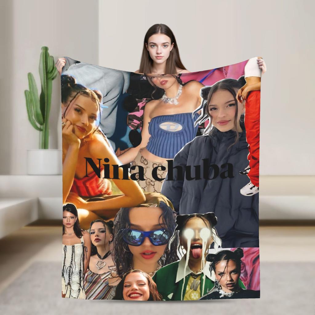 Nina Chuba Sänger Accessoires Decke Gemütlich Weich Überwurfdecken für Wohnzimmer 50x60 Zoll Mehrere Größen Tagesdecke