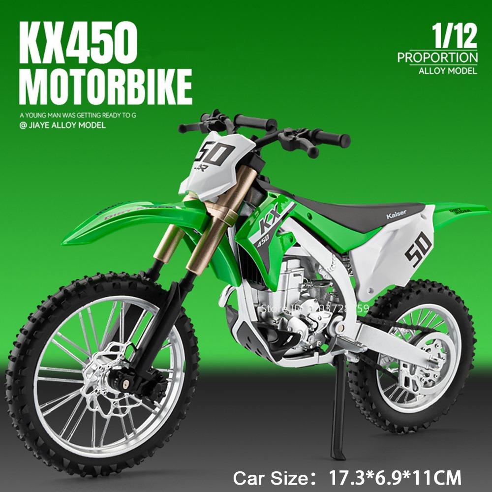 1:12 Kawasaki NIJIA ZX-10R KX450 Motorbike Model Toys Alloy Diecast Sound Light Shock Absorption Ornament Motorcycles Kids Gifts
