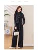 Spring 2025 Women's Fashion Suit: Three-Piece Temperament Vest with High Waist Wide-Leg Pants (ME5501)
