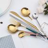 30Pcs Gold Thin Cutlery Stainless Steel Tableware Western Dinner Set Solid Color Knife Fork Spoon Mirror Kitchen Utensils