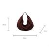 Women Half Moon Bags Large Capacity Hobo Shopper Bag High Quality Soft Faux Suede Bag Fashion Korean Female Underarm Tote Bags