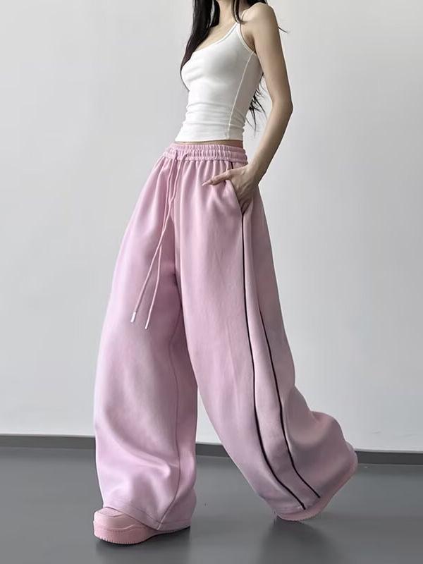 Pantalones de chándal anchos con cordón para mujer - Casual, Adelgazantes y con caída Estilo 2026