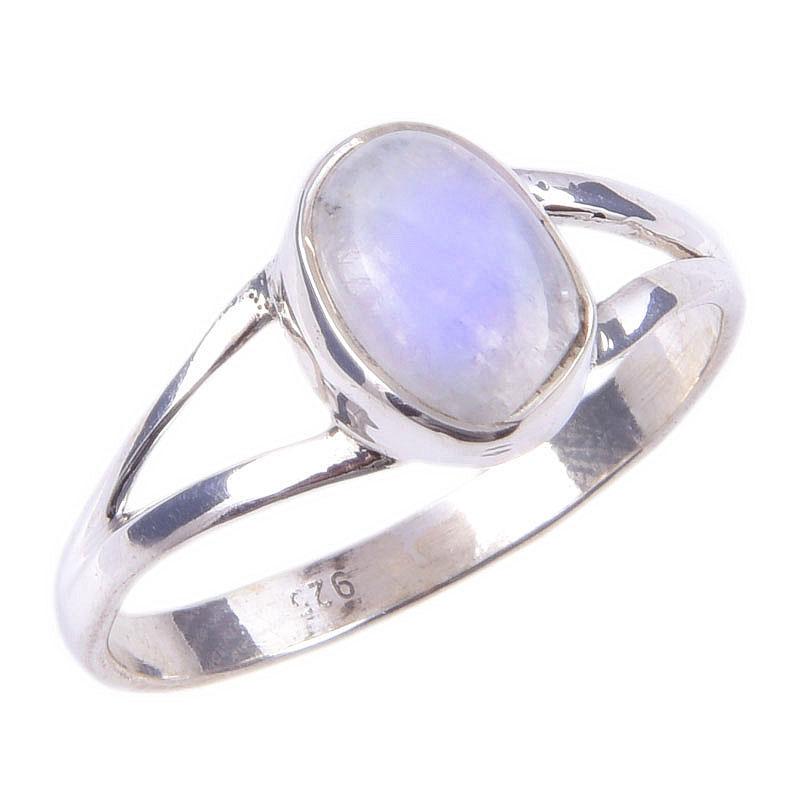 Natural Rainbow Moonstone Gemstone Handmade 925 Solid Silver Ring Size 10 S1T55