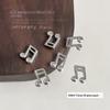 10Pcs Notes Guitar Microphone Punk Style Music Elements Rivet Nail Decor Silvery Instruments Metal Nail Art Charms Decoration