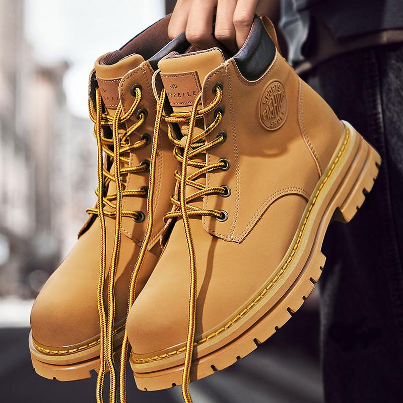 

Bumblebee Martin boots high-top winter couple shoes casual shoes outdoor tooling boots trendy British retro platform boots 44 жовтий