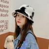 Pattern Lamb Plush Girl Panama Hats Female Hats Cow Print Caps Flannel Bucket Hat Korean Style Caps