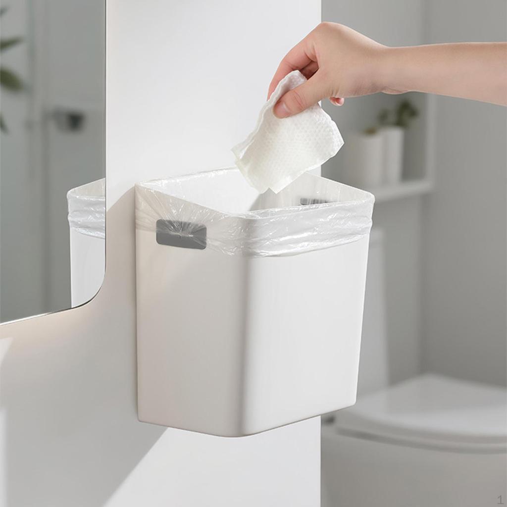 Wall Mount Trash Can Garbage Bin Space Saving Waste Container Hanging for