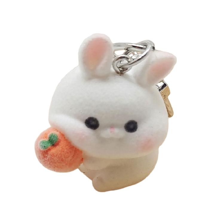 Elegant 3D Flocking Animal Keychain for Ladies Unique Designed Car Key Chain Fashionable Keyring Pendant Ornament