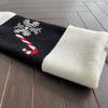 Black Candy Cane Snowflake Knitted Plush Decorative Stocking Yarn Christmas Stocking Pendant