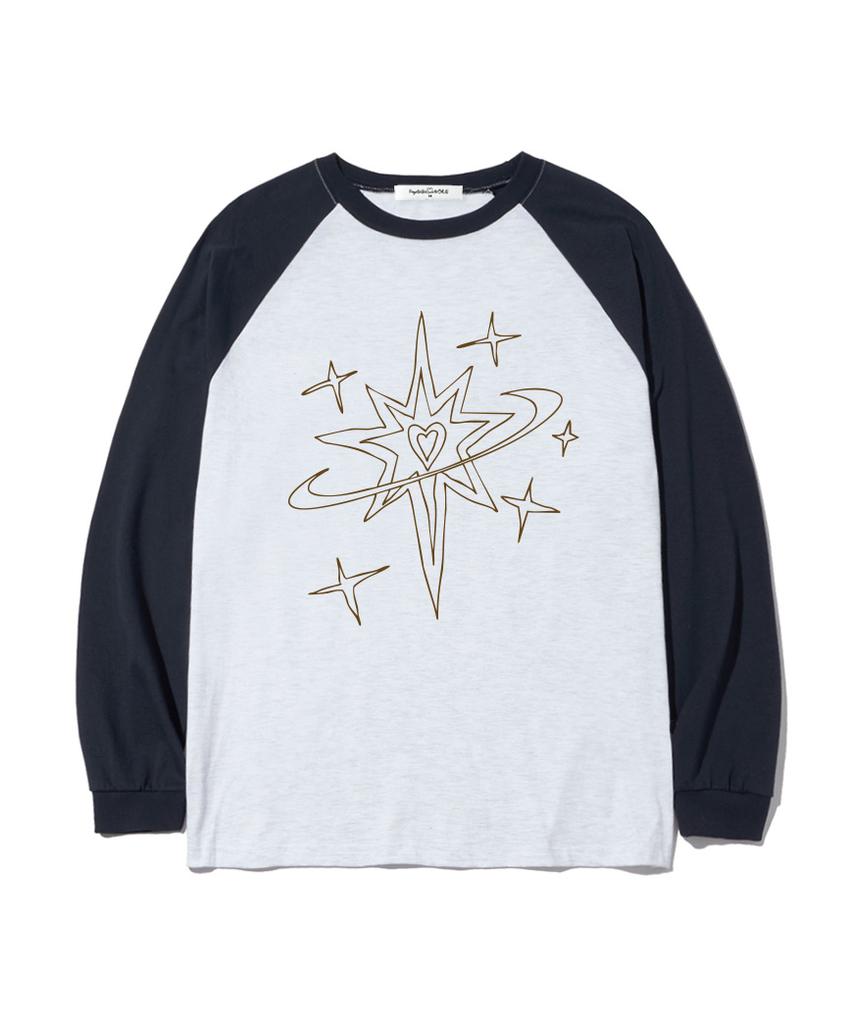 Deomopeuhauseu Line Star Planet Print Oversized Long Sleeve [4 Colors]