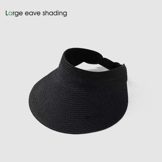 Summer Foldable Sun Hat, Adjustable Elastic Buckle Braided Straw Hat, Portable Foldable Beach Travel Hat for Women