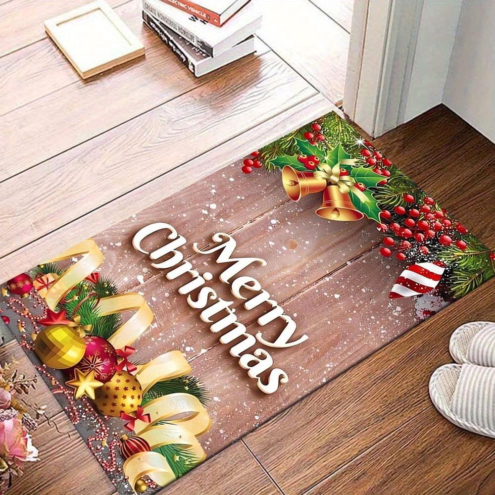 

1pc Rich Christmas Elements Area Rug, Slip-Resistant, Easy-Clean, Stain-Resistant, Perfect for Cozy Living Rooms, Bedrooms, Kitchens, Office 60cm by 90cm