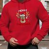 Christmas printed casual sports outdoor men's long-sleeved hooded sweatshirt men's clothing top fall_winter men's clothing