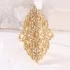 Vintage Handgeschnitzter Hohlblumen Damenring Klassische Goldfarbe Metall Geometrie Tägliches Tragen Party Schmuck Jubiläumsgeschenk
