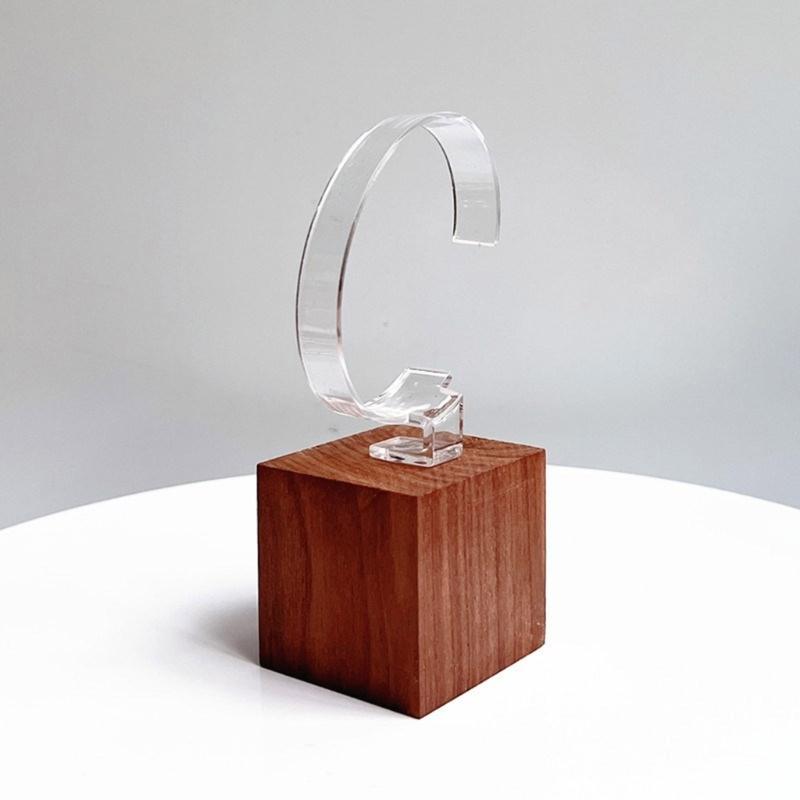 Supporto per Orologi in Legno di Noce Fatto a Mano Elegante Supporto Espositore per Orologi a Forma di C Portaoggetti per Orologi da Casa e Negozio