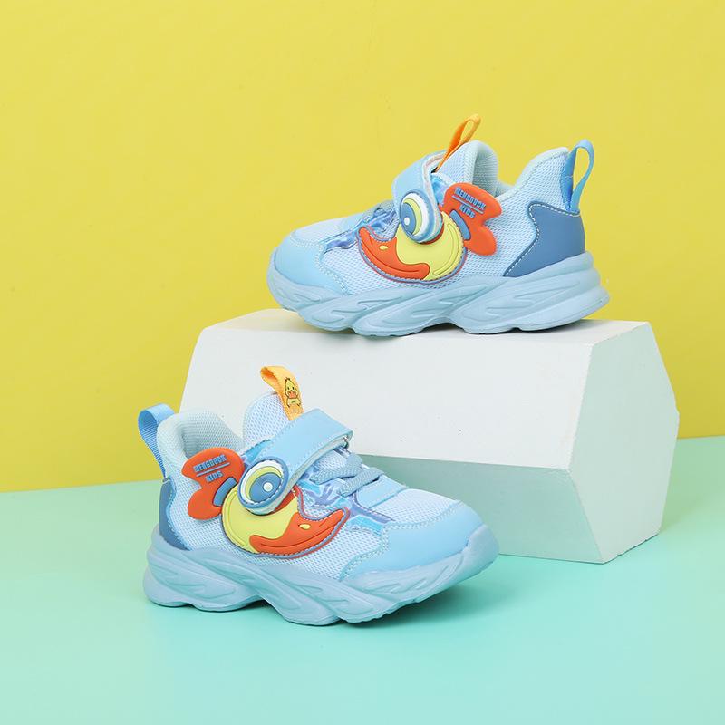 Ding Meng Gelbe Ente Kinder Leichte Netz-Laufschuhe - Frühjahrs-/Herbststil, Cartoon-Design, Weich und Atmungsaktiv für Kleinkind-Mädchen.