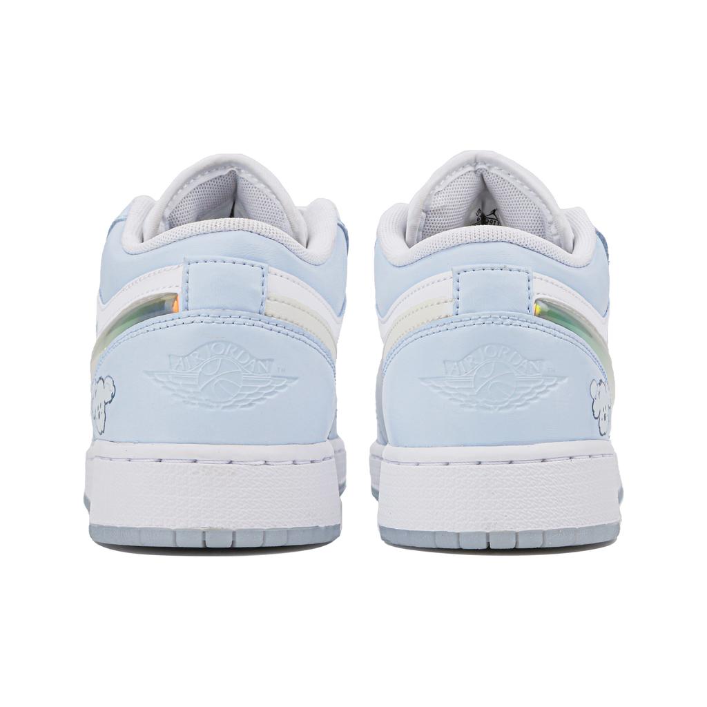Jordan Air Jordan 1 Low top Vintage Basketball Shoes GS White Blue FQ9112-100(Team4-)